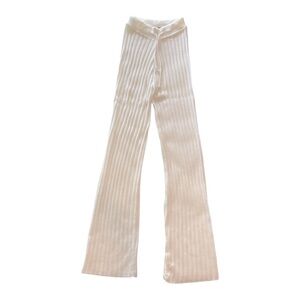 Size Small Nasty Gal Knitted Wide Leg Pant Cream High Rise